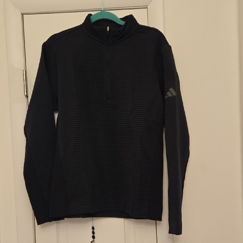 Adidas Black Striped Quarter-Zip Top